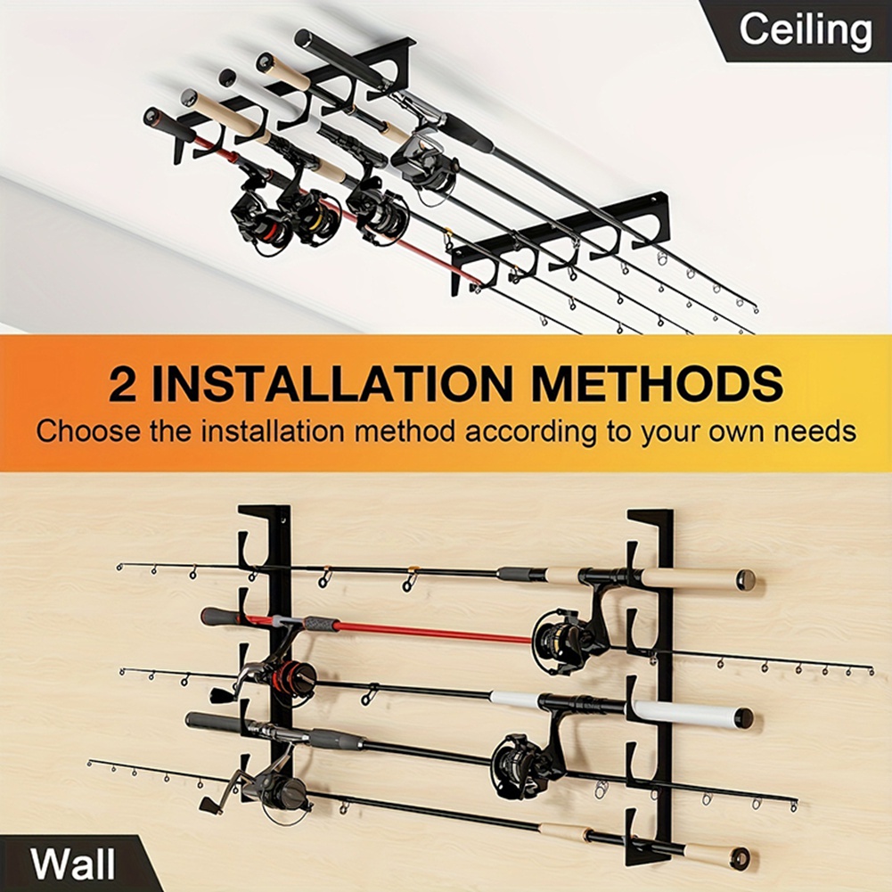 B48B-Wall/Ceiling Mount Fishin - Fishing Rod Rack avaliação e preço