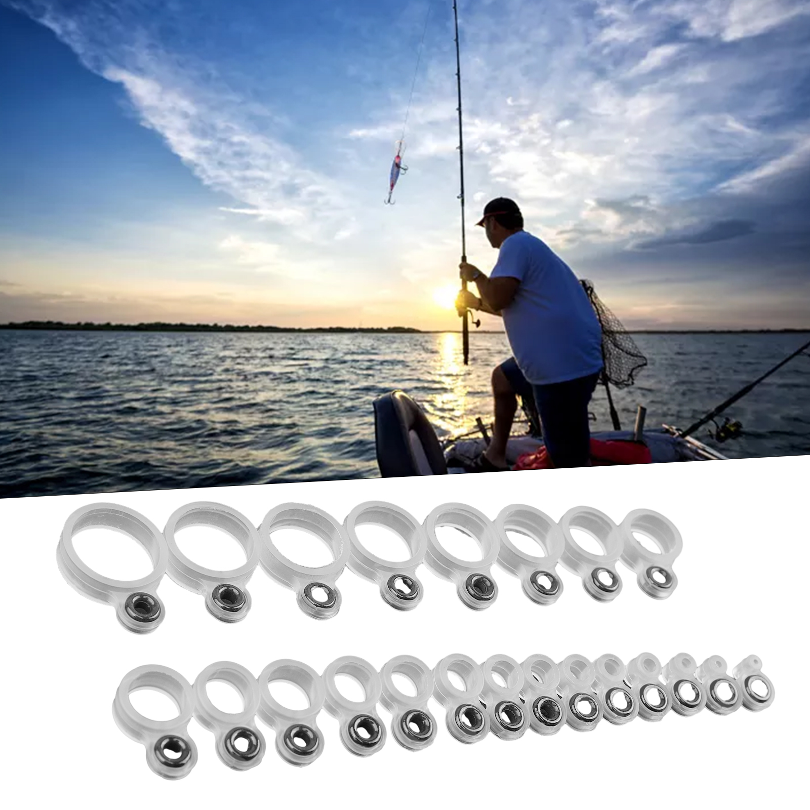 14/22Pcs Fishing Rod Eyelet Re - Fishing Rod Tip Replacement avaliação e preço