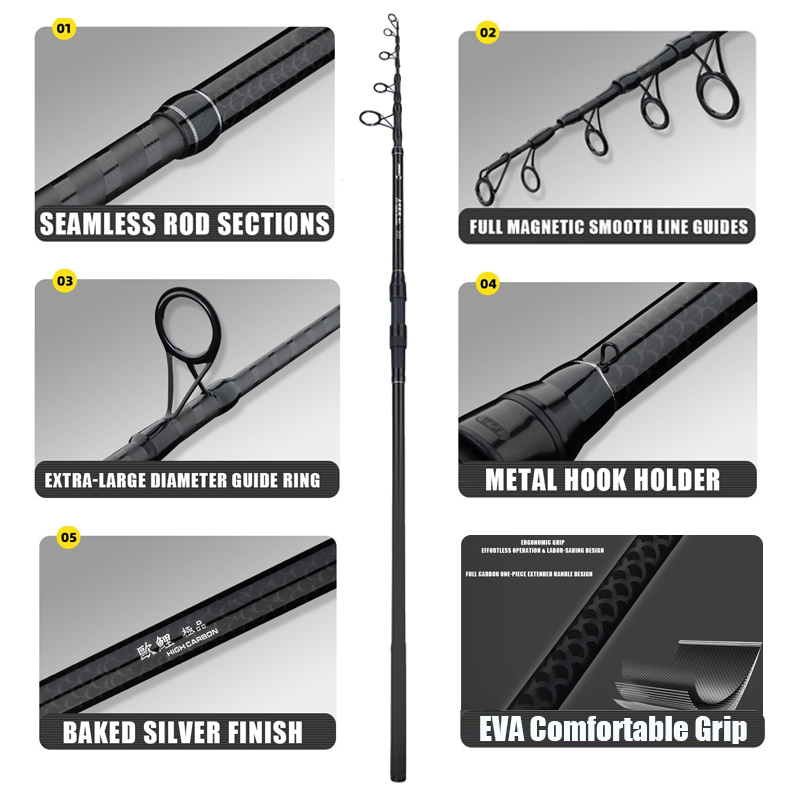 3.0M-4.2M Carp Telescopic Fish - Fishing Rod Surf avaliação e preço