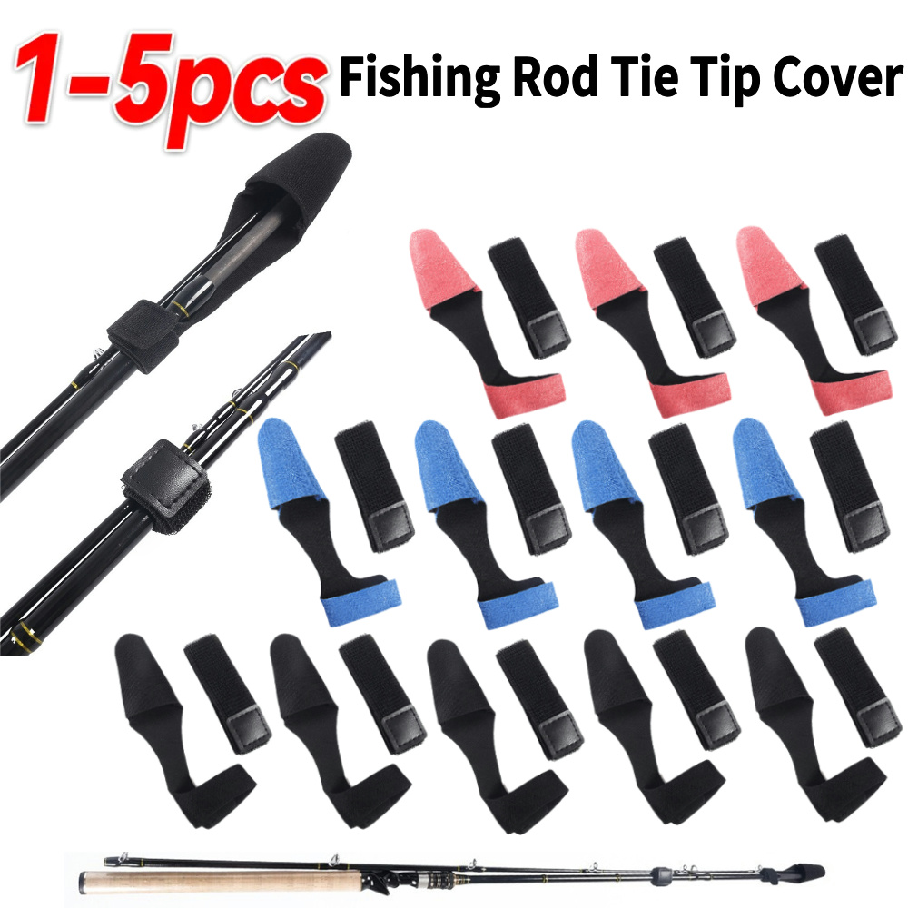 1-5PCS Fishing Rod Tie Tip Cov - Fishing Rod Case avaliação e preço