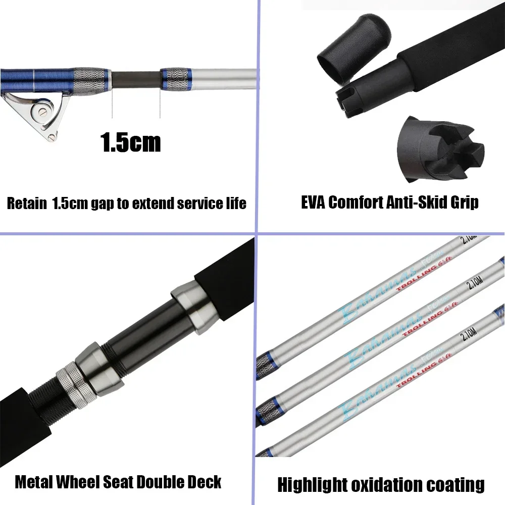 1.98M 2.1M Saltwater Spinning  - Fishing Rod Surf avaliação e preço