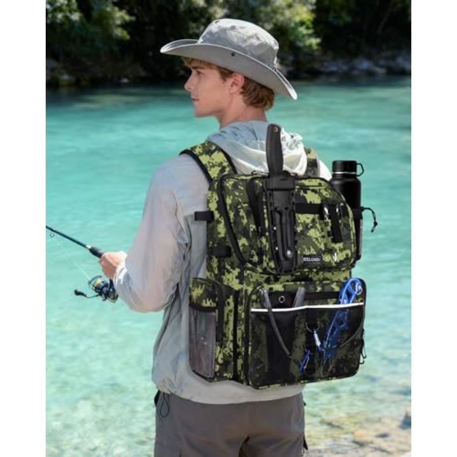 Fishing Backpack with Rod Hold - Fishing Rod Holder avaliação e preço